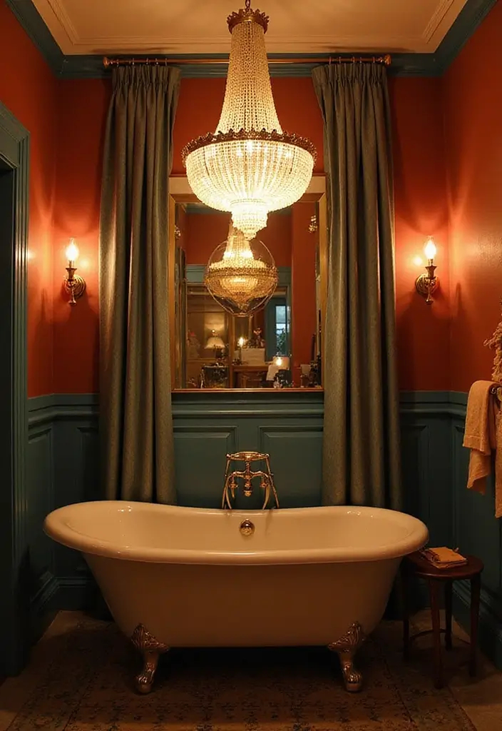 27 Bathroom Chandeliers Over Tub for Glam Appeal - 11. Art Deco Inspired Chandelier