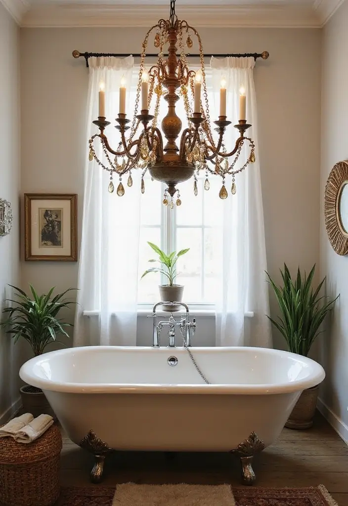 27 Bathroom Chandeliers Over Tub for Glam Appeal - 17. Unique Statement Chandelier
