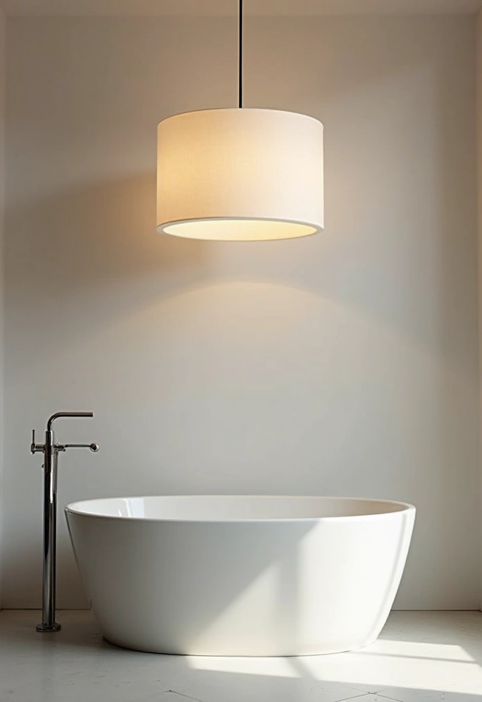 27 Bathroom Chandeliers Over Tub for Glam Appeal - 19. Simple Drum Chandelier