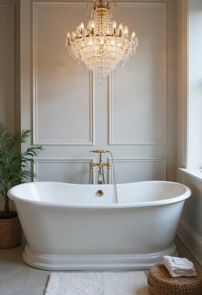 27 Bathroom Chandeliers Over Tub for Glam Appeal - 20. Classic Crystal Drop Chandelier