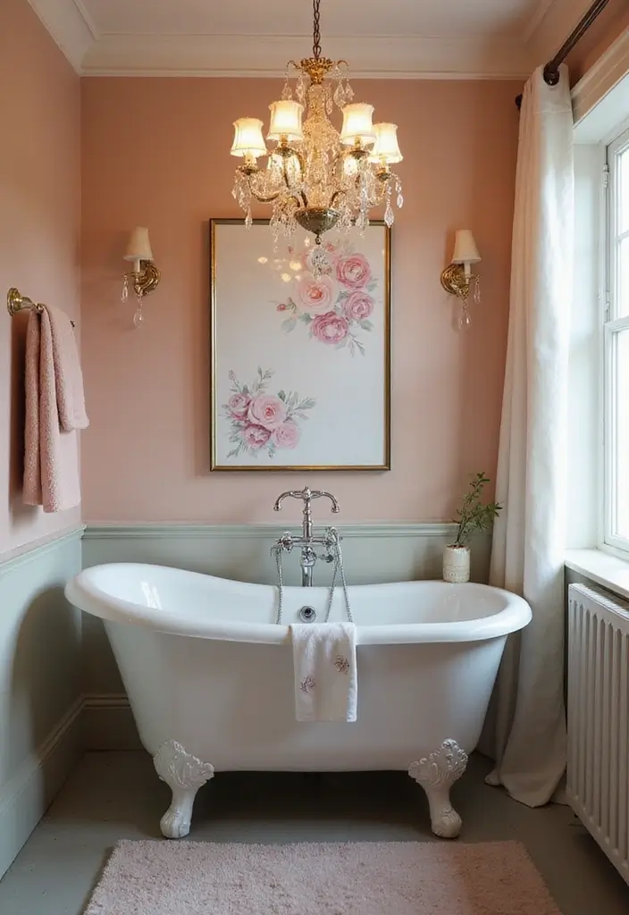 27 Bathroom Chandeliers Over Tub for Glam Appeal - 25. Vintage Chic Chandelier