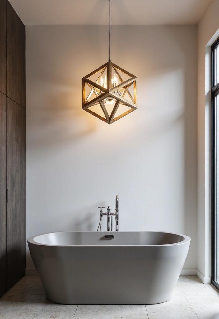 27 Bathroom Chandeliers Over Tub for Glam Appeal - 27. Contemporary Geometric Chandelier