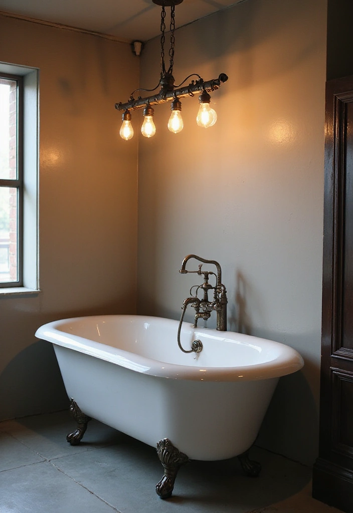 27 Bathroom Chandeliers Over Tub for Glam Appeal - 6. Industrial Style Chandelier