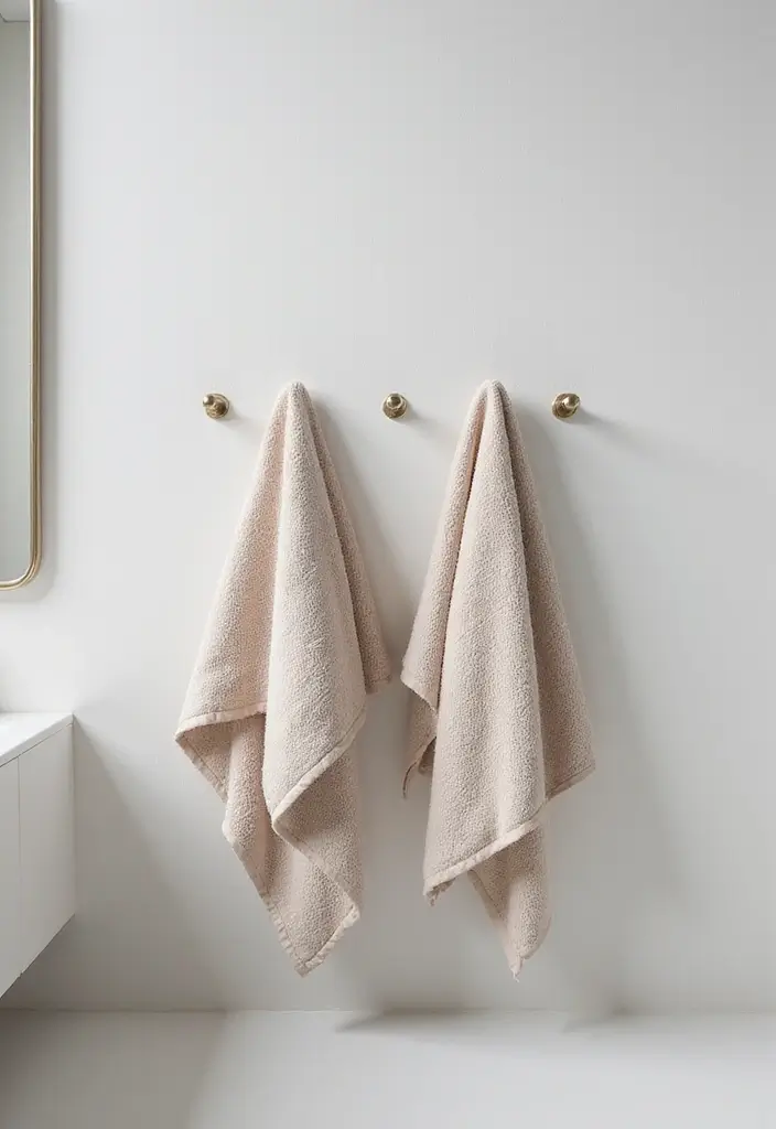 27 Bathroom Ideas Towels That Double As Decor - 15. Minimalist Towel Solutions