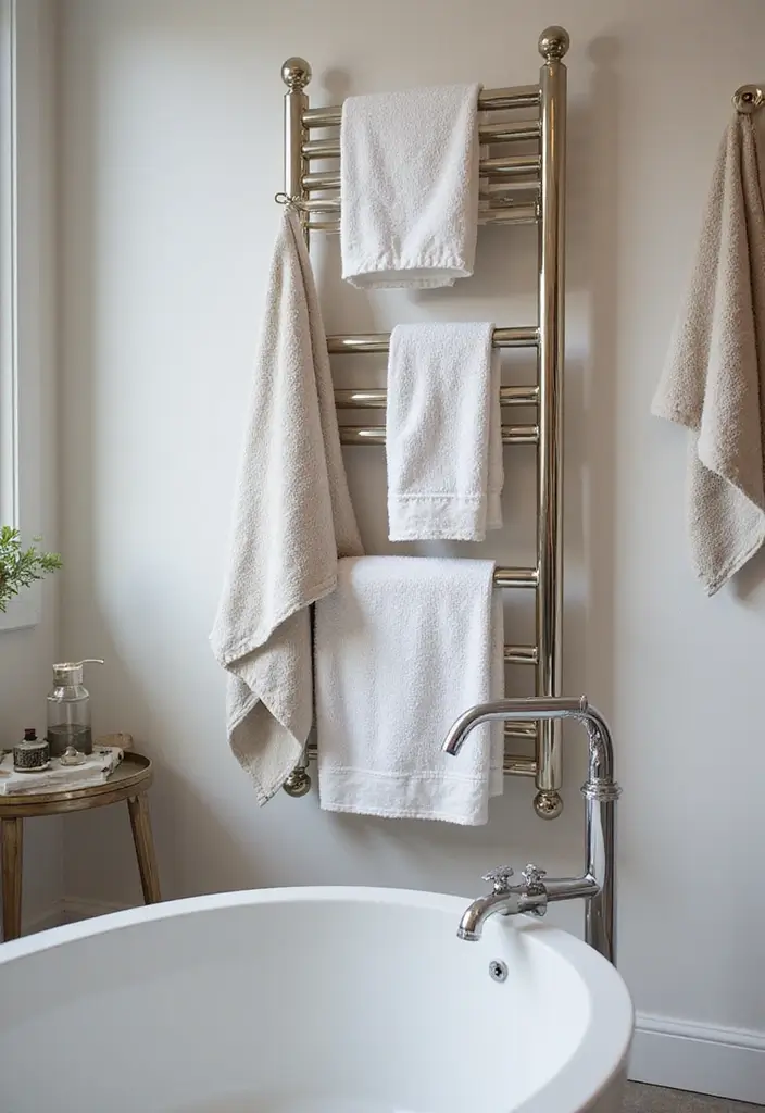 27 Bathroom Ideas Towels That Double As Decor - 19. Hanging Towel Displays