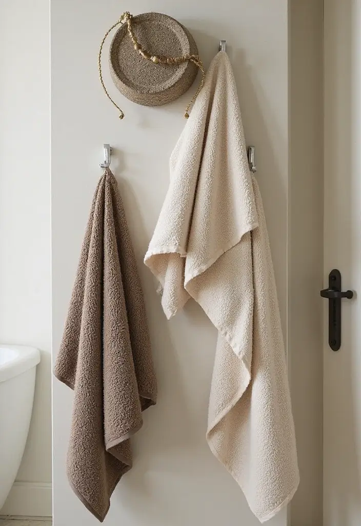 27 Bathroom Ideas Towels That Double As Decor - 23. Dual-Purpose Towel Holders