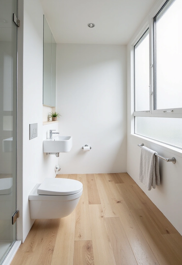 27 Bathroom Ideas Wood Floor Style And Function - 8. Minimalist Approach with Light Wood