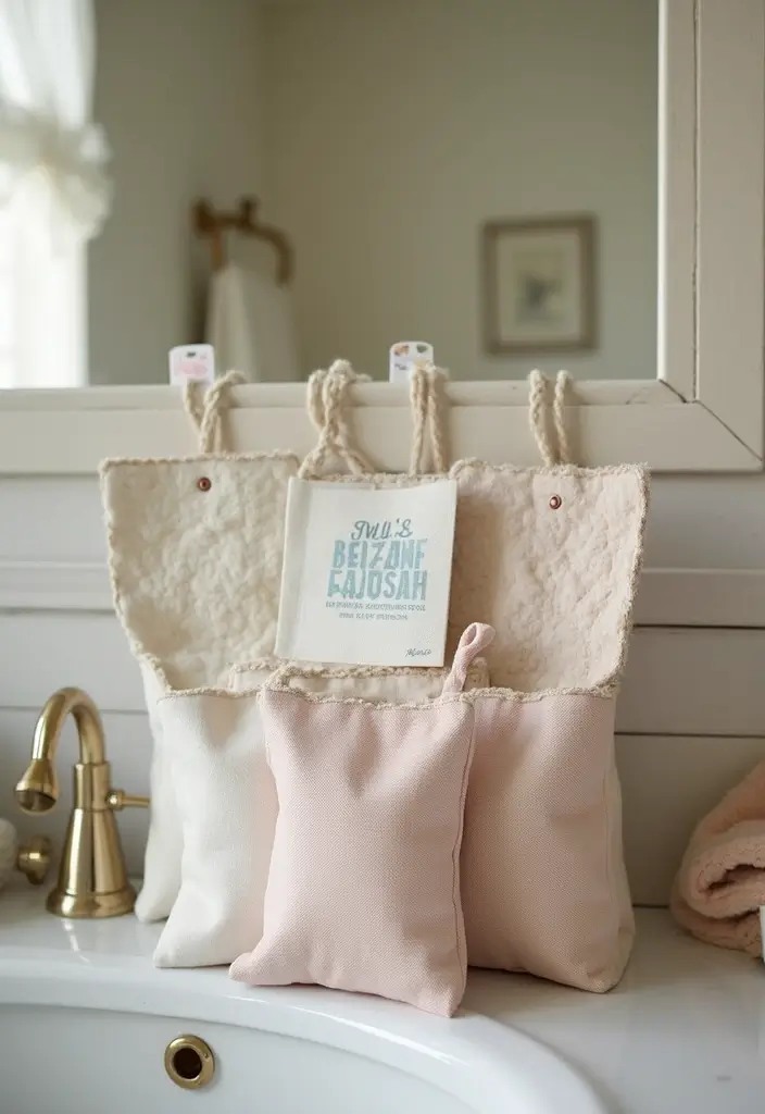 27 Bathroom Pass Ideas That Encourage Hygiene - 13. Elegant Fabric Pockets
