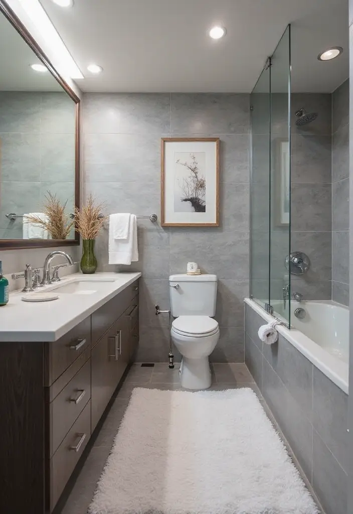 27 Gray Tile Bathroom Designs That Feel Timeless - 21. Gray Tiles for Total Renovations