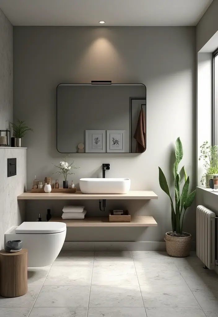 27 Grey And Cream Bathroom Ideas For Neutral Lovers - 1. Monochromatic Chic: All-Grey Elegance