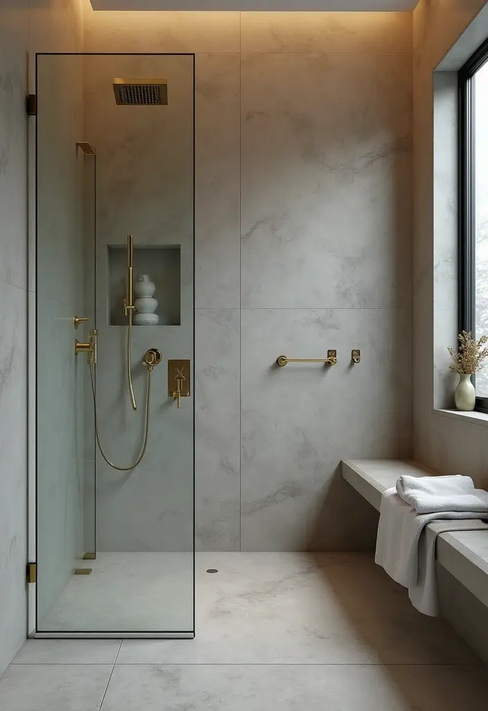 27 Grey And Cream Bathroom Ideas For Neutral Lovers - 17. Spa-Inspired Shower Designs