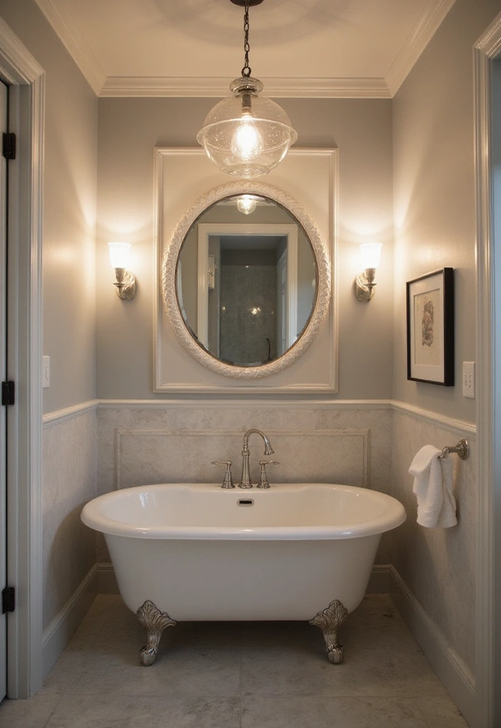 27 Grey And Cream Bathroom Ideas For Neutral Lovers - 5. Layered Lighting Designs
