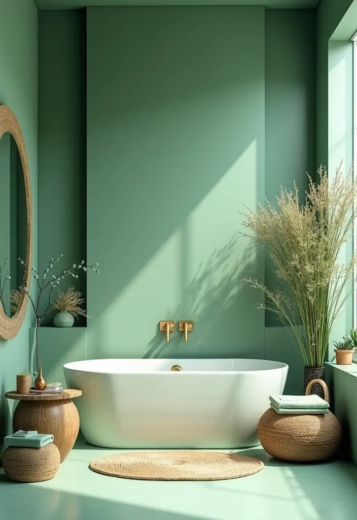 27 Jade Green Bathroom Ideas That Calm The Mind - 3. Spa-Inspired Décor
