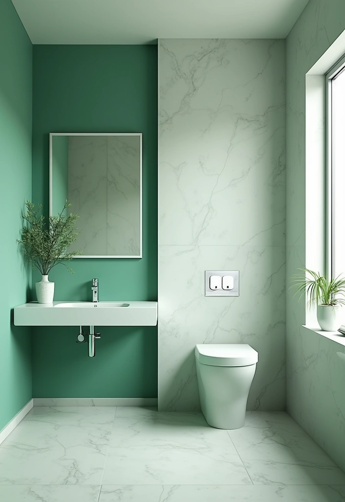 27 Jade Green Bathroom Ideas That Calm The Mind - 6. Minimalist Green Decor
