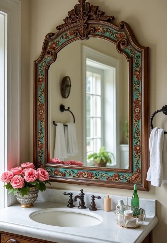 27 Mexican Style Bathroom Ideas Full Of Color - 10. Statement Mirrors
