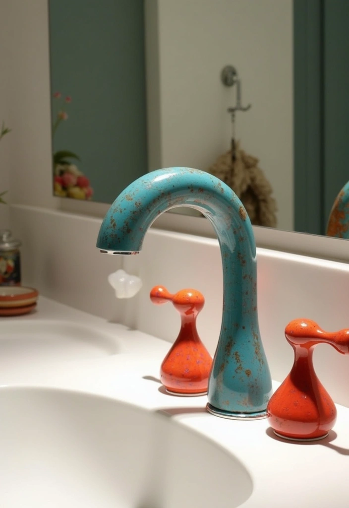 27 Mexican Style Bathroom Ideas Full Of Color - 14. Eye-Catching Faucets
