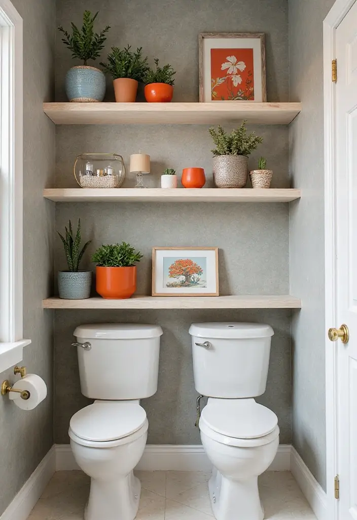 27 Mexican Style Bathroom Ideas Full Of Color - 18. Custom Shelving