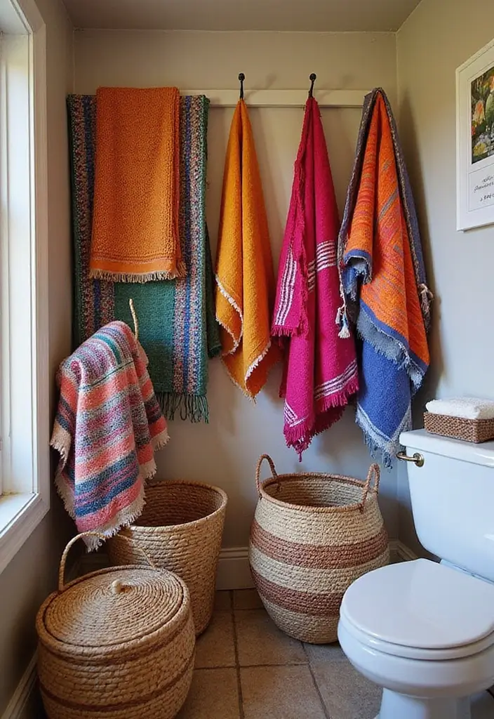 27 Mexican Style Bathroom Ideas Full Of Color - 4. Handwoven Textiles