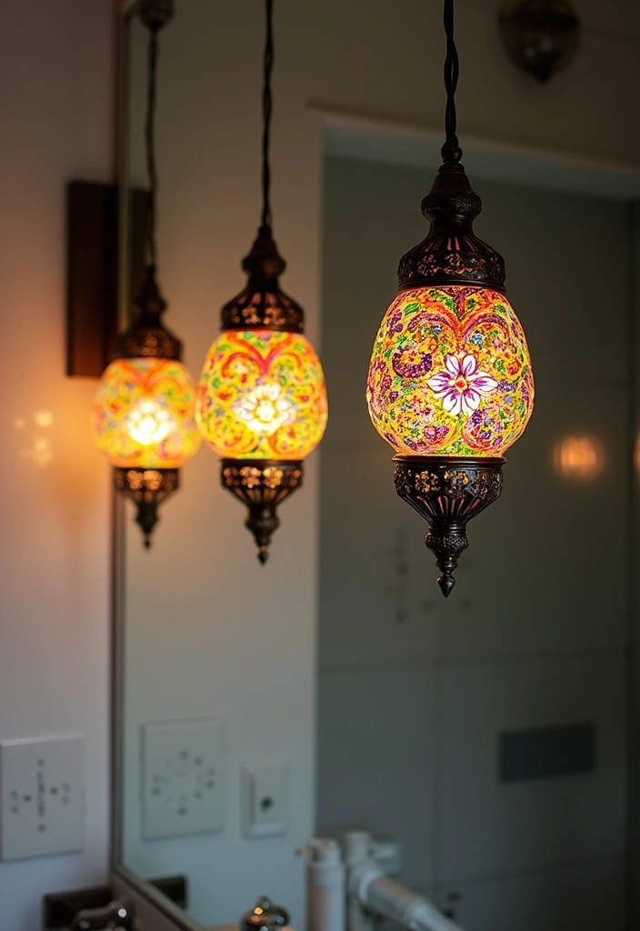 27 Mexican Style Bathroom Ideas Full Of Color - 8. Unique Lighting Fixtures