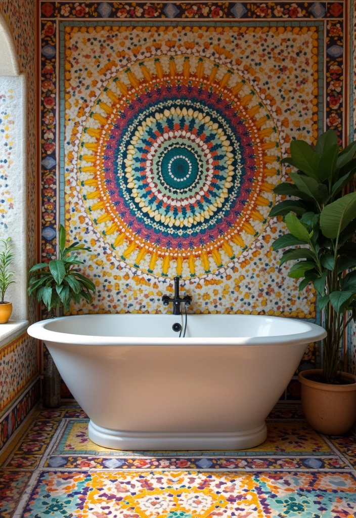 27 Mexican Style Bathroom Ideas Full Of Color - 9. Colorful Mosaic Designs