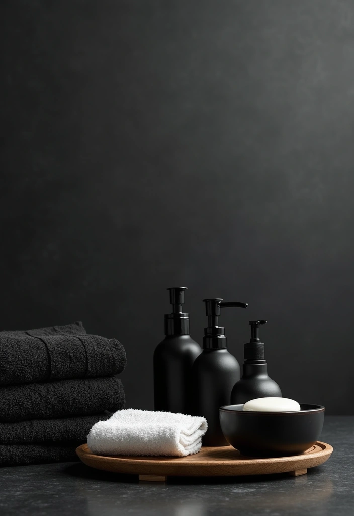 27 Modern Bathroom Black Design Trends For 2024 - 6. Luxurious Black Accessories