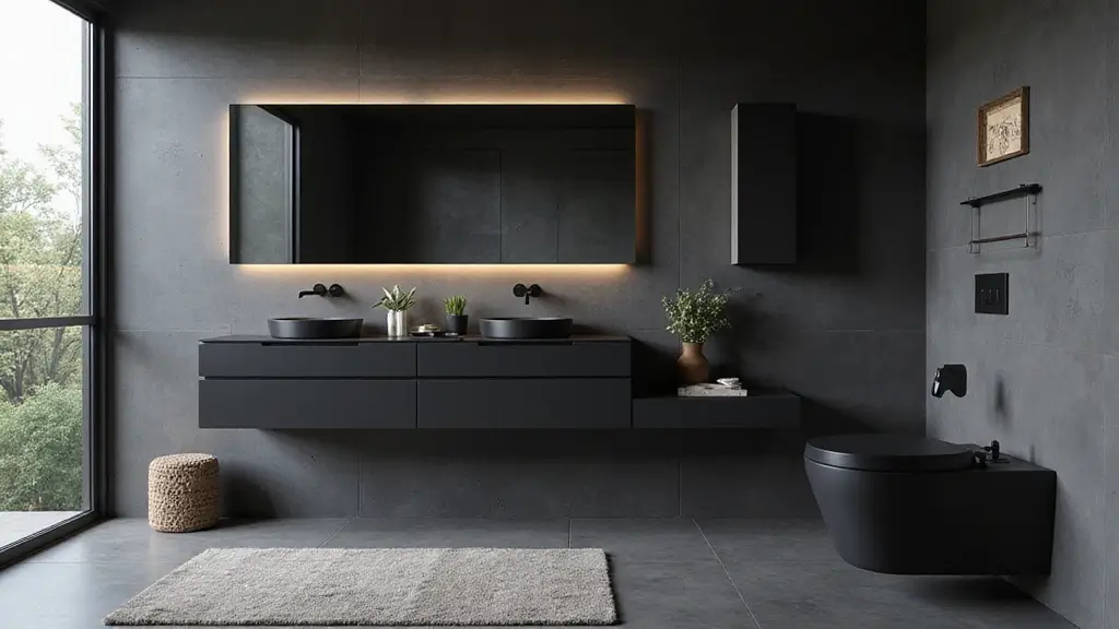 27 Modern Bathroom Black Design Trends For 2024