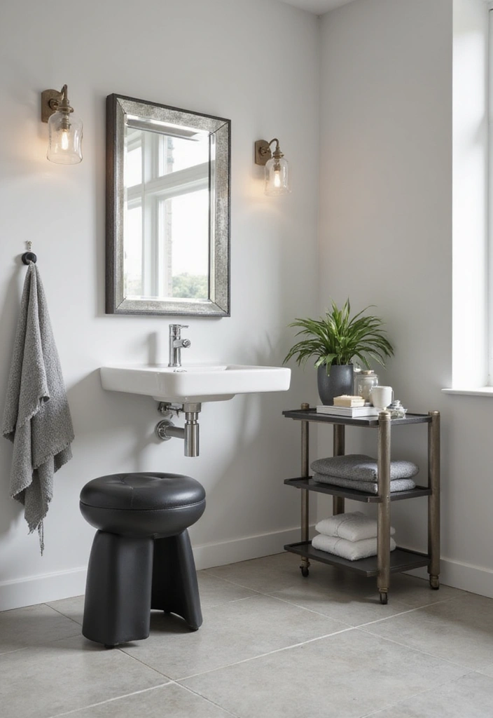 27 Modern Bathroom Design Black And Sleek - 10. Black Accent Furniture