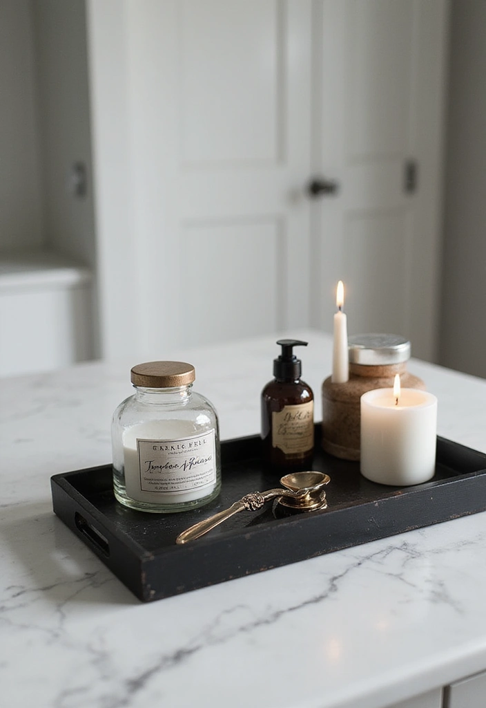 27 Modern Bathroom Design Black And Sleek - 20. Black Decorative Trays