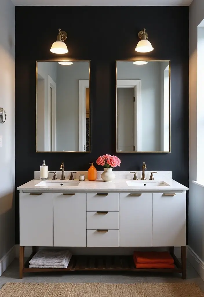 27 Modern Bathroom Design Black And Sleek - 4. Bold Black Wall Paint