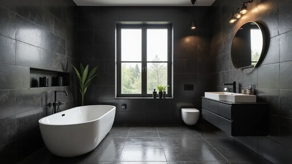 27 Modern Bathroom Design Black And Sleek
