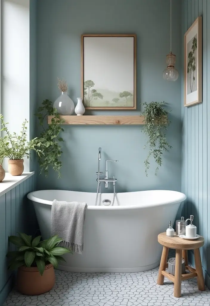 27 Navy And Grey Bathroom Ideas That Feel Calm - 27. Seasonal Decor Swaps
