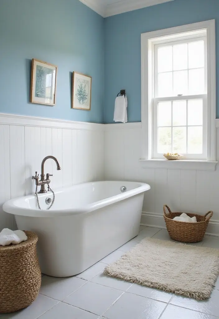 27 Navy And Grey Bathroom Ideas That Feel Calm - 5. Coastal Calm