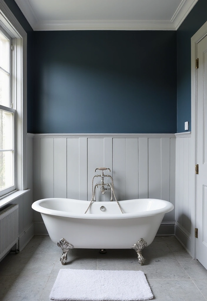 27 Navy And Grey Bathroom Ideas That Feel Calm - 6. Classic Elegance