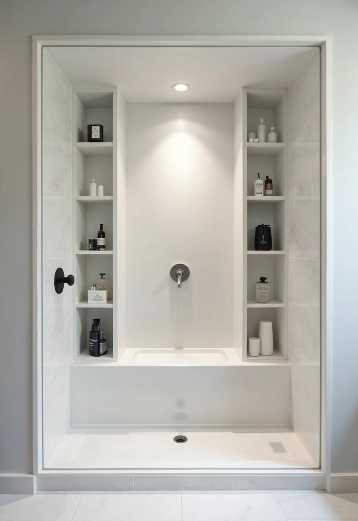 27 Nude Bathroom Ideas That Feel Minimalist - 20. Customizable Shower Nooks