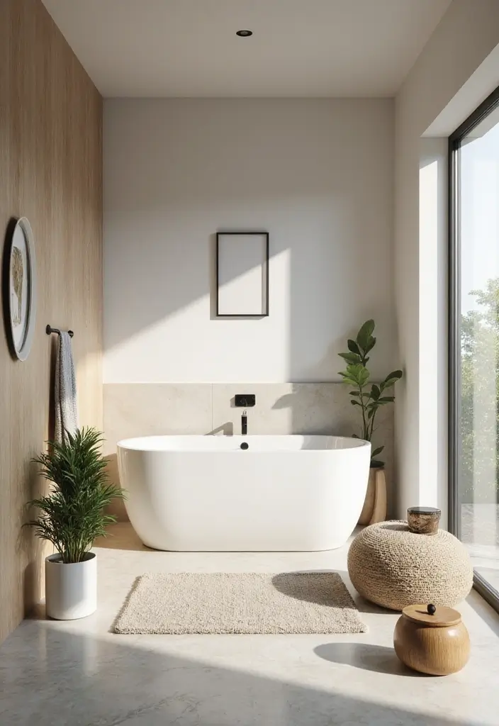 27 Nude Bathroom Ideas That Feel Minimalist - 27. Tranquil Sound Features