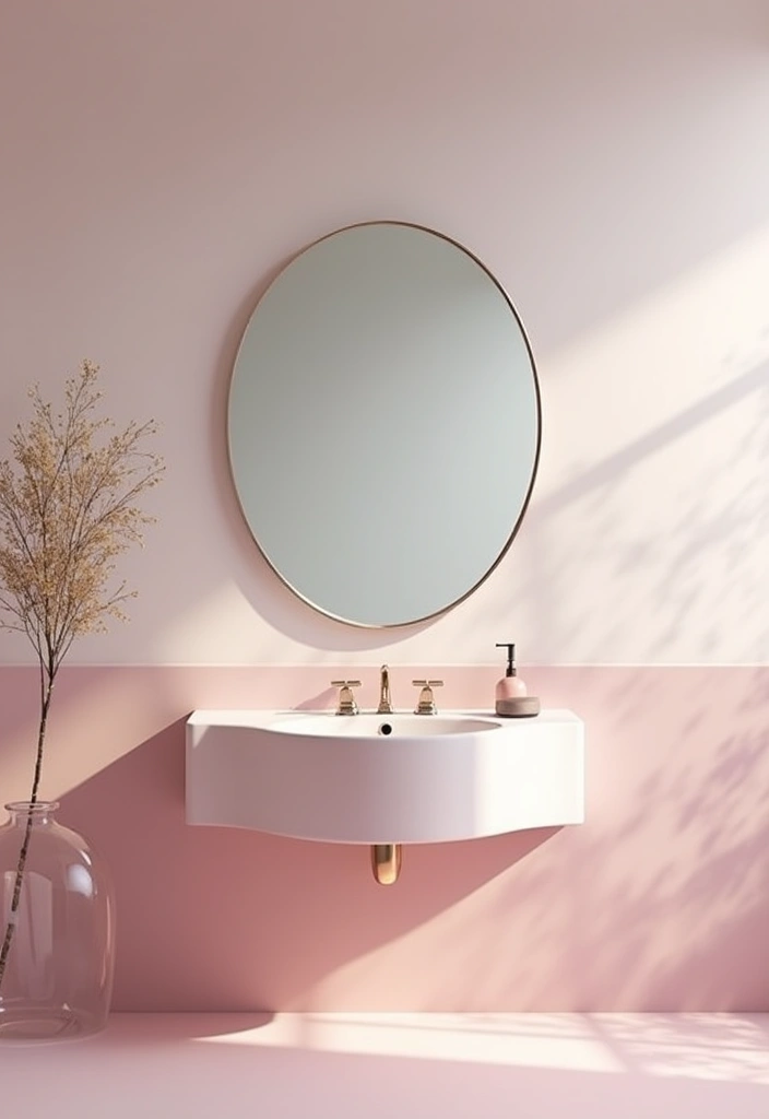 27 Pink White Bathroom Ideas That Feel Soft - 11. Large Mirrors