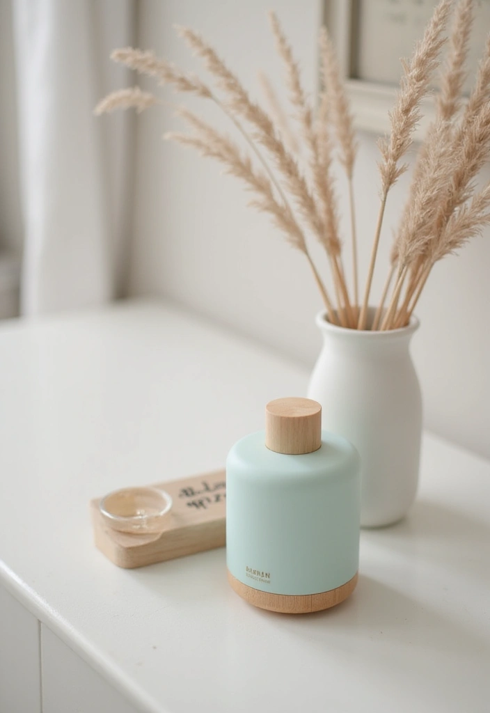 27 Pink White Bathroom Ideas That Feel Soft - 26. Subtle Scent Diffusers