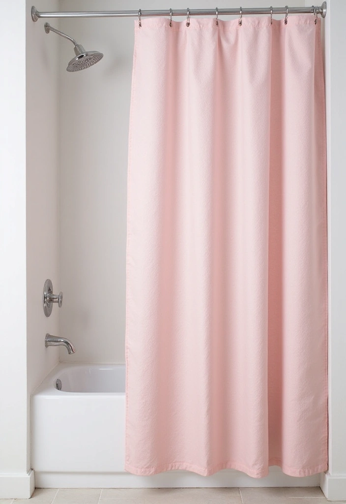 27 Pink White Bathroom Ideas That Feel Soft - 8. Pink Shower Curtain