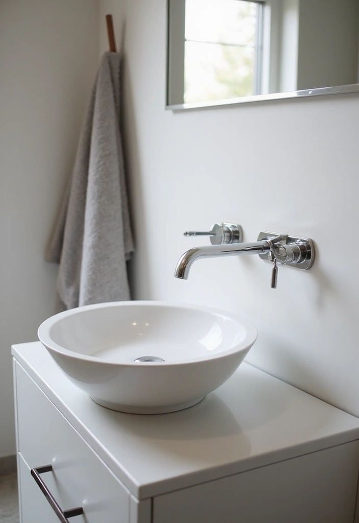 27 Secondary Bathroom Ideas That Feel Functional - 10. Wall-Mounted Faucets