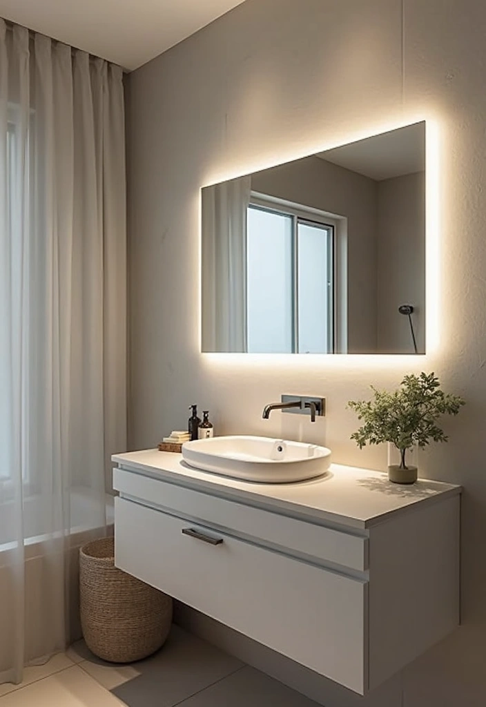 27 Secondary Bathroom Ideas That Feel Functional - 23. Integrated Lighting Mirrors