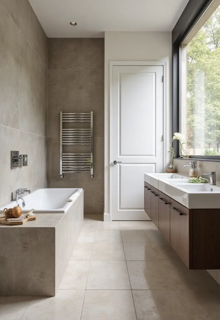 27 Secondary Bathroom Ideas That Feel Functional - 26. Different Flooring Options