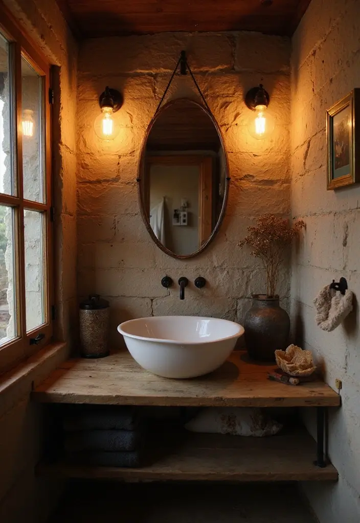 28 Bar Bathroom Ideas That Impress Guests - 10. Elegant Lighting with Edison Bulbs