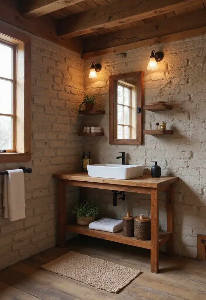 28 Bar Bathroom Ideas That Impress Guests - 14. Reclaimed Wood Elements
