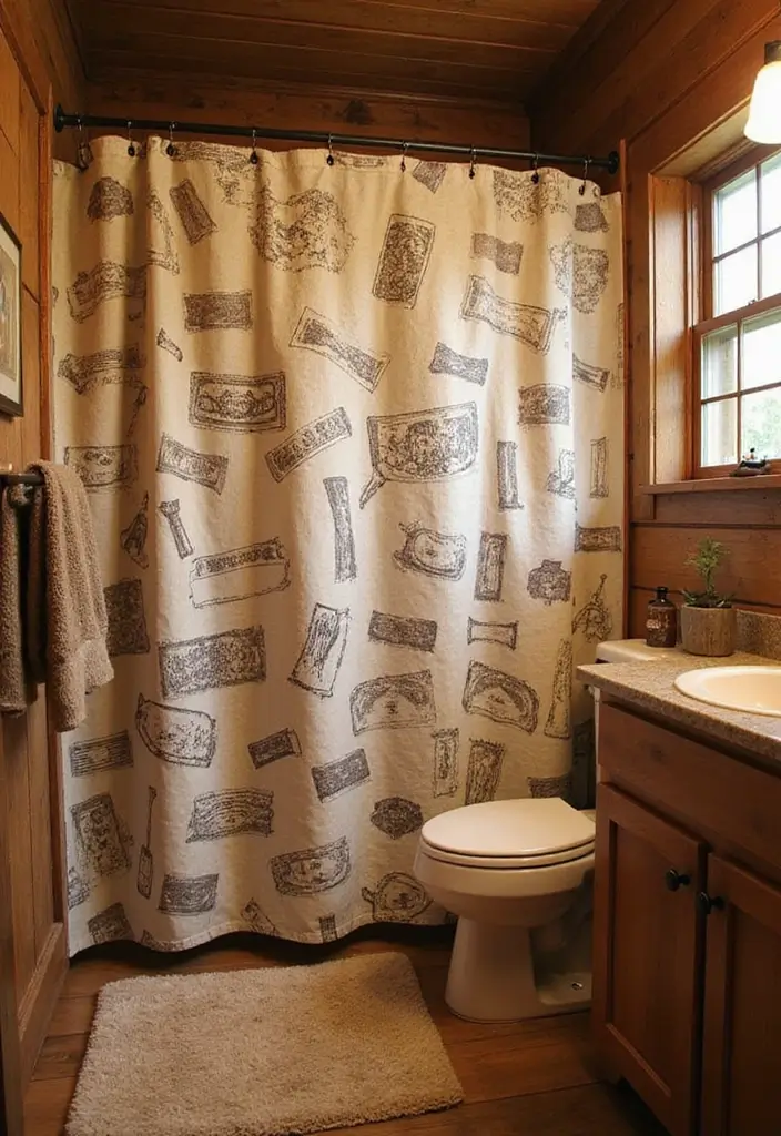 28 Bar Bathroom Ideas That Impress Guests - 18. Fun Shower Curtains