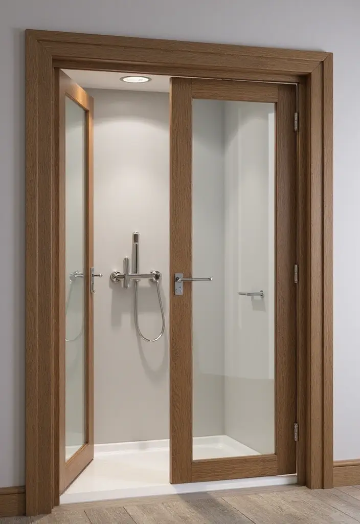 28 Bathroom Door Ideas Indian Style Inspirations - 23. Elegant Bi-fold Doors