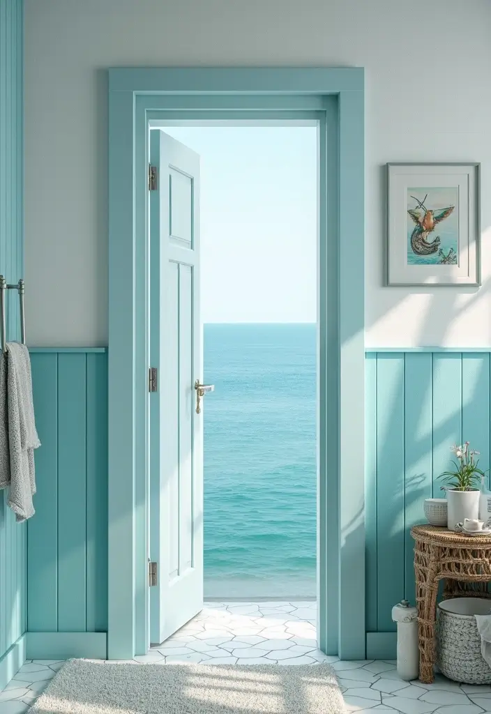 28 Bathroom Door Ideas Indian Style Inspirations - 26. Coastal Vibes