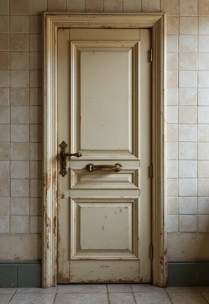 28 Bathroom Door Ideas Indian Style Inspirations - 5. Vintage Metal Hardware