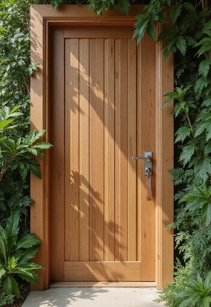 28 Bathroom Door Ideas Indian Style Inspirations - 6. Wooden Slats