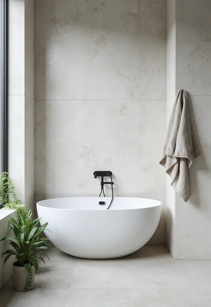 28 Bathroom Ideas With Wallpaper For Texture - 10. Minimalist Patterns