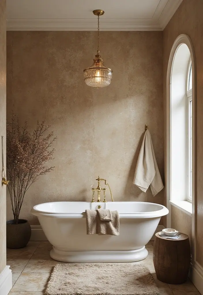 28 Bathroom Ideas With Wallpaper For Texture - 25. Faux Finishes